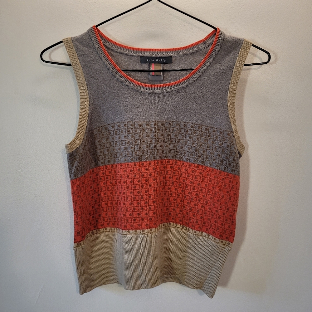 Orla Kiely Wool Alpaca Blend Short Sleeve Sweater Top - Size 1